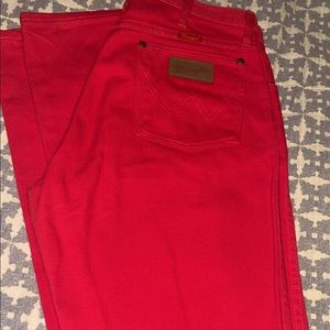 Vintage womens Wranglers. Bright coral orange. Size 11/34